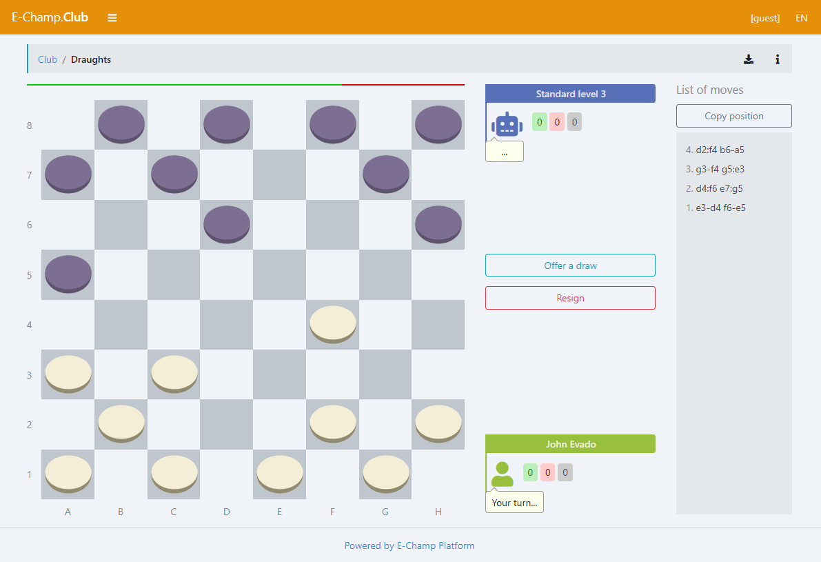 E-Champ game Draughts